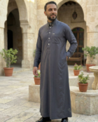 Raheb Thobe Dark Grey-IslamicShoppe.com